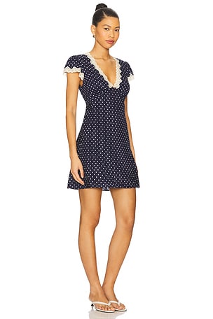 RIXO Cely Dress in Navy