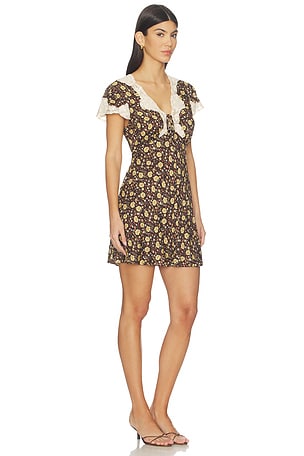 RIXO Lacie Dress in Brown