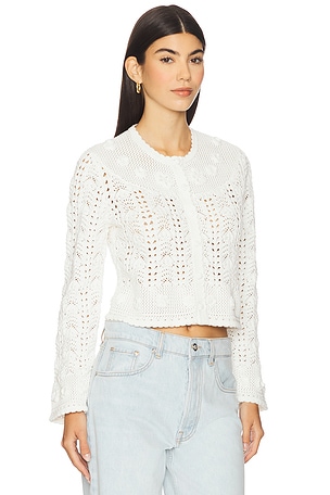 RIXO Kyra Cardigan in Ivory