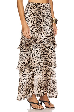 RIXO Preslee Skirt in Brown