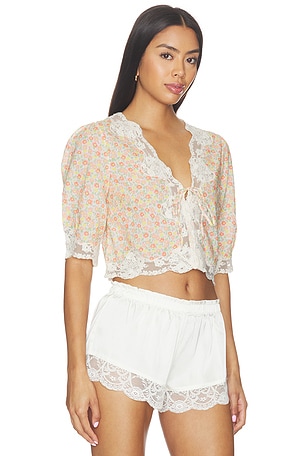RIXO Ursula Top en Crème