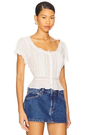 RIXO Sandi Top in Ivory. Size XS. Also