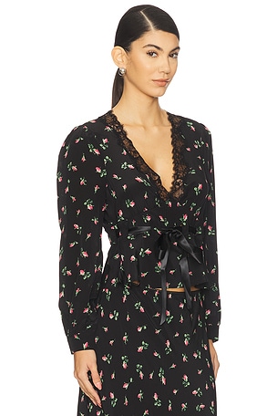 RIXO Charis Top in Black