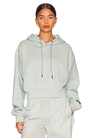 Reebok x Victoria Beckham VB Cropped Hoodie in Sea Spray | REVOLVE