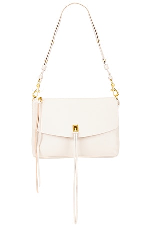 Rebecca Minkoff Darren Top Zip Shoulder Bag in Ivory