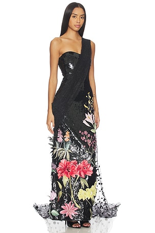 AFEW Rahul Mishra Saree Gown in Black