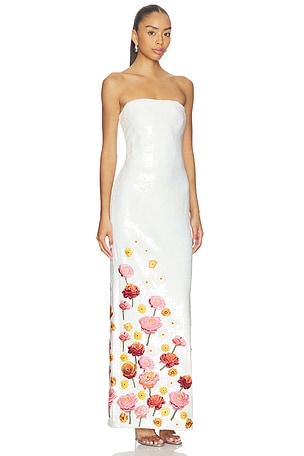 AFEW Rahul Mishra Rahul Mishra Sequined Corset Maxi Dress in White