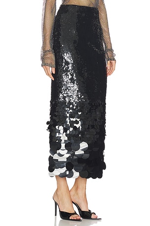 Rahul Mishra Gradient Sequin Skirt in Black