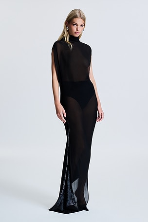 Zea Velvet & Gerogette Gown REVOLVE LOS ANGELES