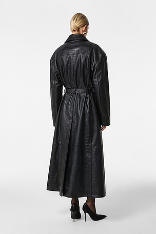 REVOLVE LOS ANGELES Nikita Leather Coat in Black