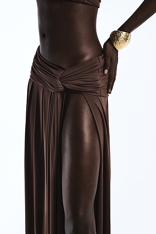 REVOLVE LOS ANGELES Emil Maxi Skirt in Brown