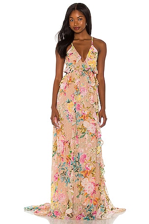 revolve cut out dress Natural Calico Cream Wedding Dress| Wedding Gowns XS / Cream / Satin main image 1