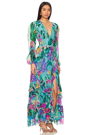 ROCOCO SAND Ocean Maxi Dress in Teal