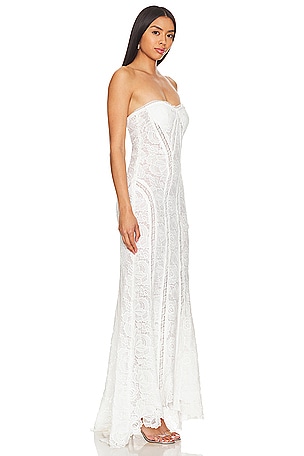 ROCOCO SAND X Revolve Paris Lace Gown in White