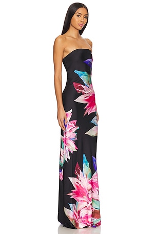 ROCOCO SAND Strapless Maxi Dress in Black,Blush
