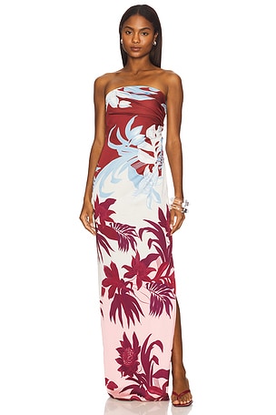 Off Shoulder Ruched Maxi Dress ROCOCO SAND