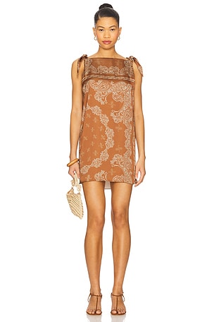 Knotted Shoulder Detail Mini Dress ROCOCO SAND