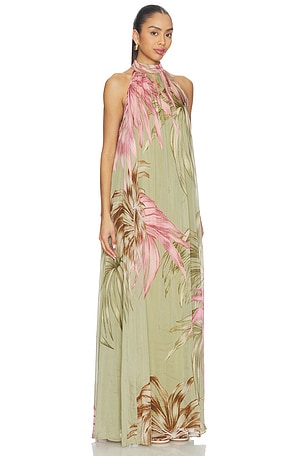 ROCOCO SAND Flared Maxi Dress in Green