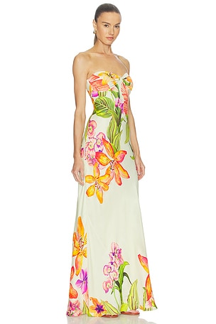 ROCOCO SAND Strapless Maxi Dress in Lemon