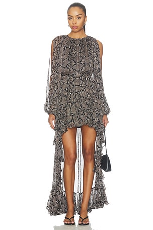 Hi-lo Ruffled Dress ROCOCO SAND