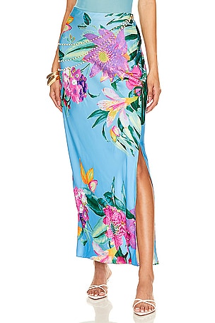 X Revolve Ocean Long Skirt With Pearl Chain ROCOCO SAND