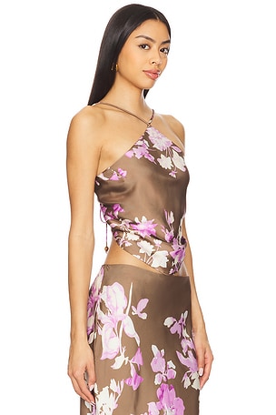 ROCOCO SAND Halter Neck Top in Brown,Lavender