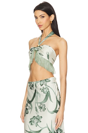 ROCOCO SAND Fringe Top in Green
