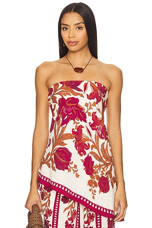 Asymmetrical Strapless Top ROCOCO SAND
