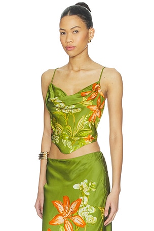 ROCOCO SAND Cowl Neck Top in Green