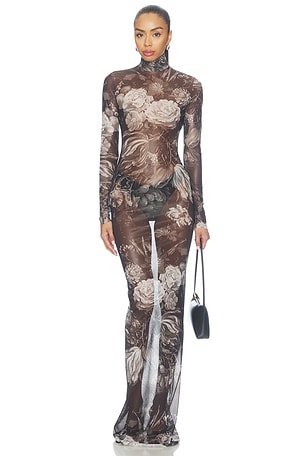 Flammingo Maxi Dress Roberto Cavalli