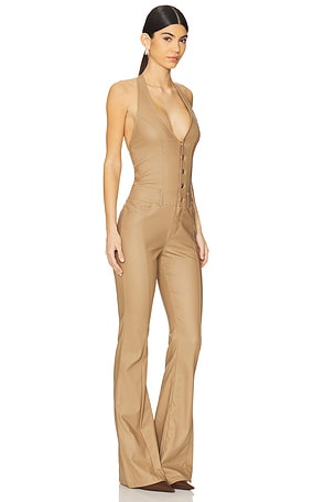retrofete Cynthia Jumpsuit in Tan