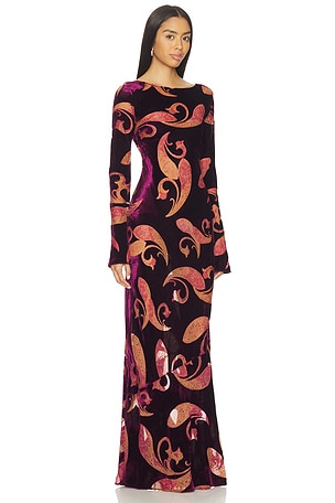 retrofete Iona Velvet Dress in Burgundy