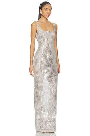 retrofete ROBE À SEQUenS XIOMARA en Argent Métallisé