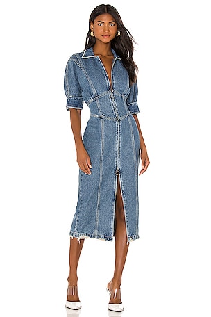 retrofete Nikita Dress in Worn Vintage Blue REVOLVE