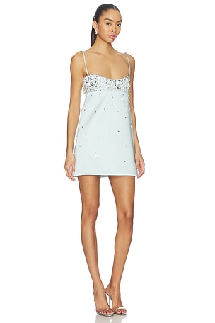 retrofete Lorelai Embellished Dress in Baby Blue