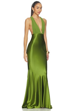 retrofete Fig Dress in Green. Size L. Also