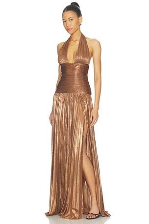 retrofete Orlina Dress in Metallic Bronze