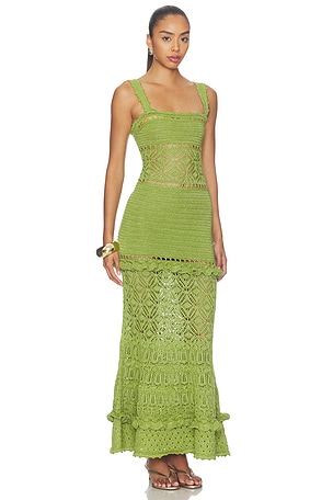 retrofete Winona Crochet Dress in Green