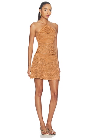 retrofete Florentina Crochet Dress in Rust