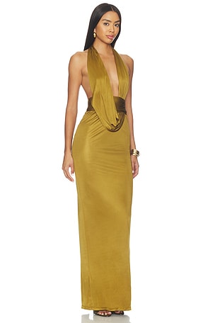 retrofete Payton Dress in Metallic Bronze