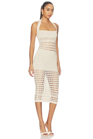 retrofete Jaycee Crochet Dress in Neutral. Size XS. Also