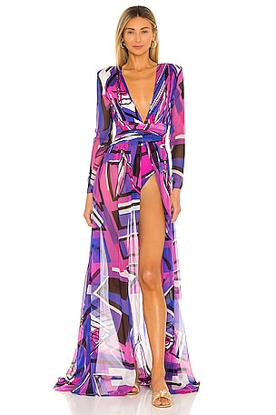 knee length dresses for ladies Bella's Graffiti Print Camisole Swing Maxi Dress main image 1