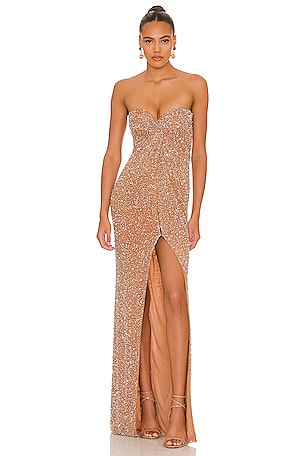 retrofete Evie Dress in Silver & Nude | REVOLVE