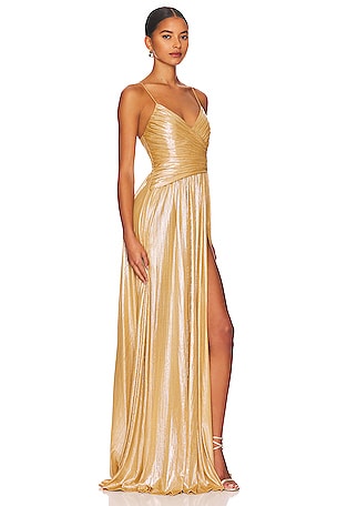 retrofete Doss Dress in Metallic Gold