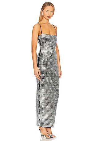 retrofete Kyree Knit Dress in Metallic Silver