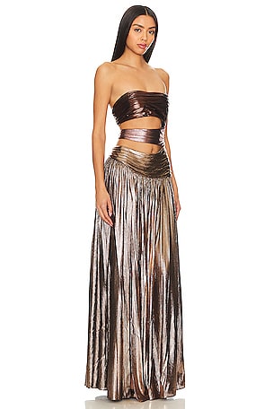 retrofete Lia Dress in Metallic Bronze