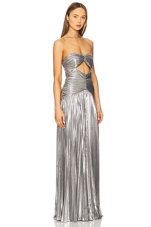 retrofete Mallory Dress in Metallic Silver