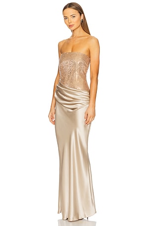 retrofete Alexandra Dress in Metallic Gold