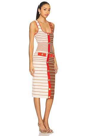 retrofete Lyle Dress in Brown,Cream