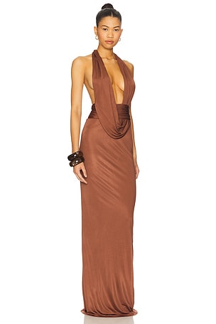 retrofete Payton Dress in Chocolate